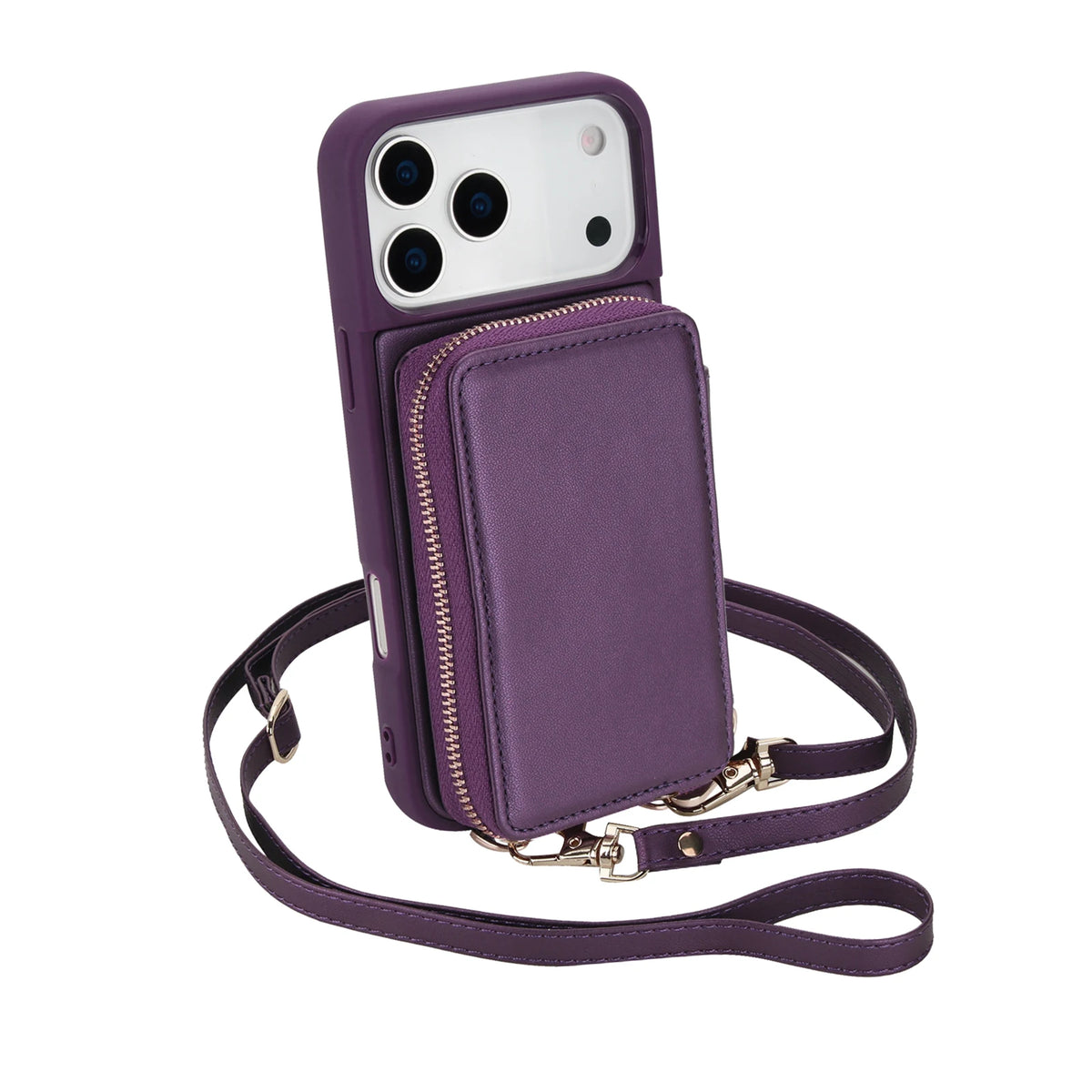 iPhone 17 Series Crossbody Leather Wallet Case