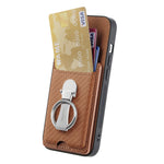 Multi-Functional Leather Wallet Case with Foldable Ring Holder & Vertical Card Slot for iPhone 17 Series