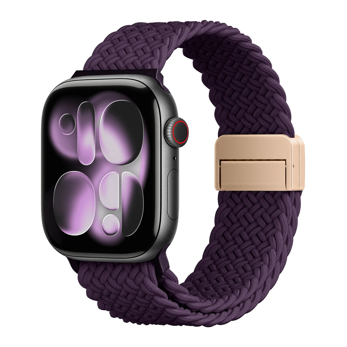 Breathable Woven Nylon Band with Magnetic Snap Closure for Apple Watch