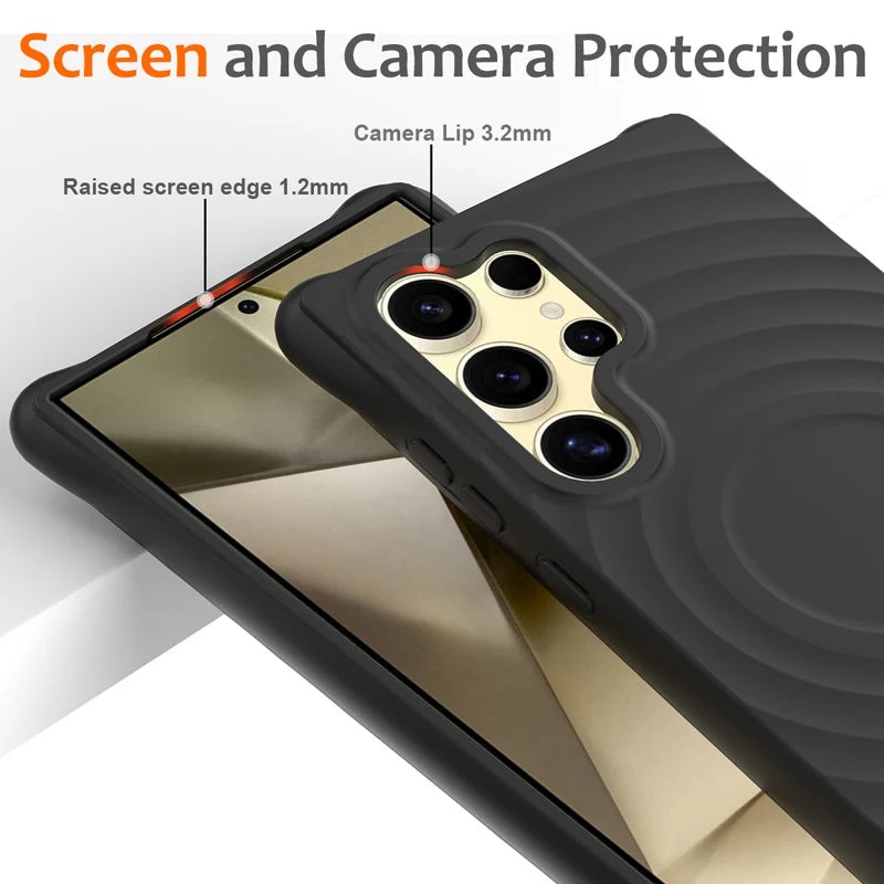 Ripple Pattern Liquid Silicone Case for Samsung Galaxy S26 Series