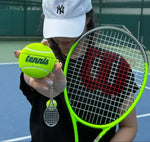 Tennis Ball-Shaped Flocking Case with Racket Pendant Charm for AirPods Pro 3