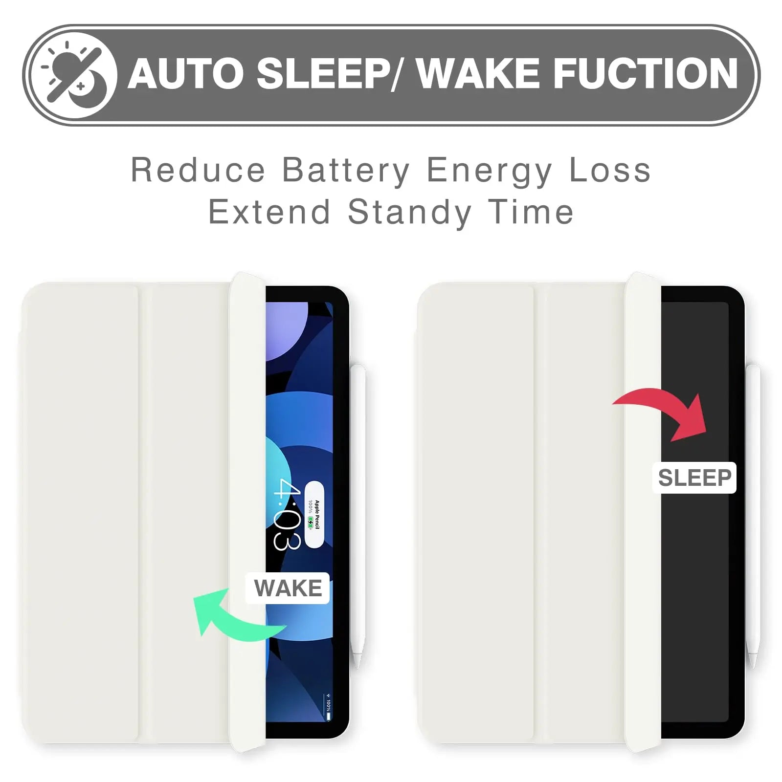 Powerful Magnetic Attachment Slim Trifold Stand Case for iPad Air 13