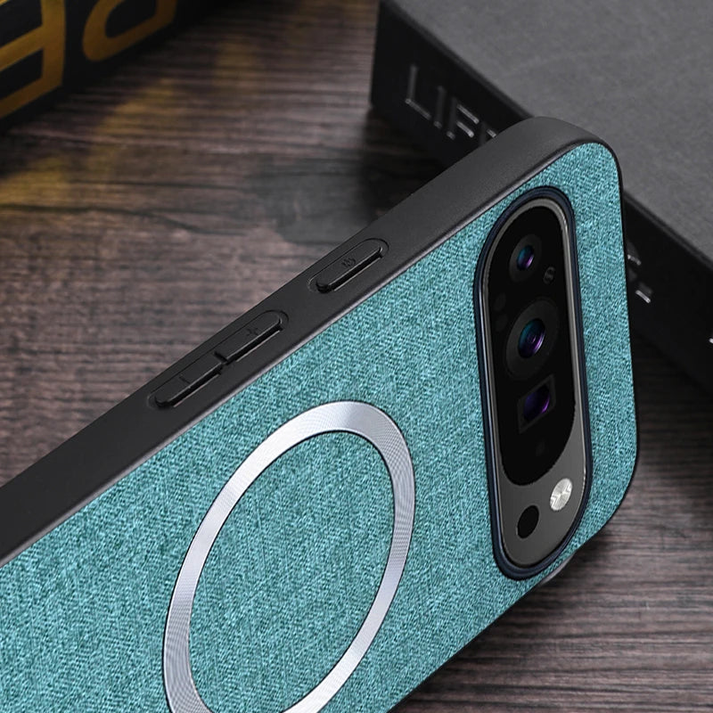 Fabric Cloth Texture Magnetic Case for Google Pixel 9 Series