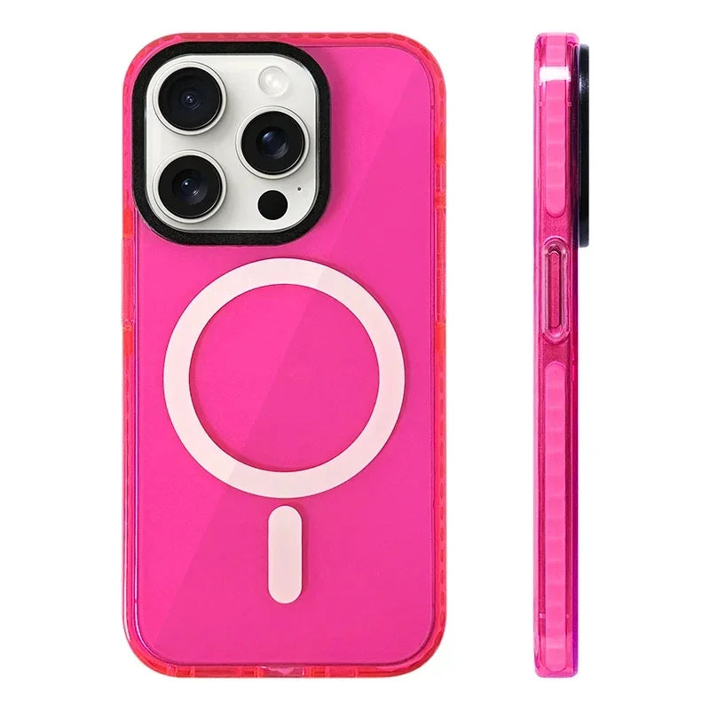 Neon Color Clear Bumper MagSafe Case for iPhone 16 Series
