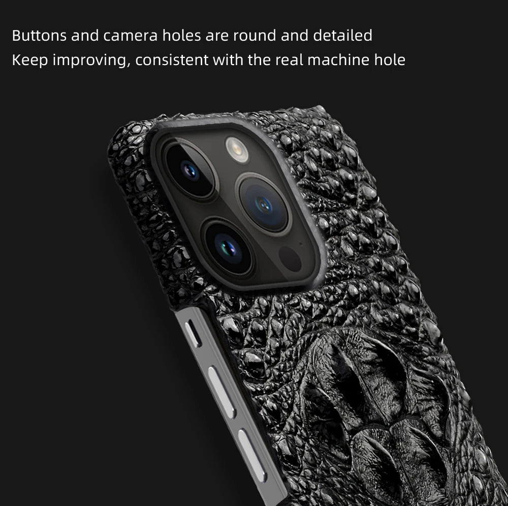 Luxury 3D Patterned Leather Case for iPhone 16 Series