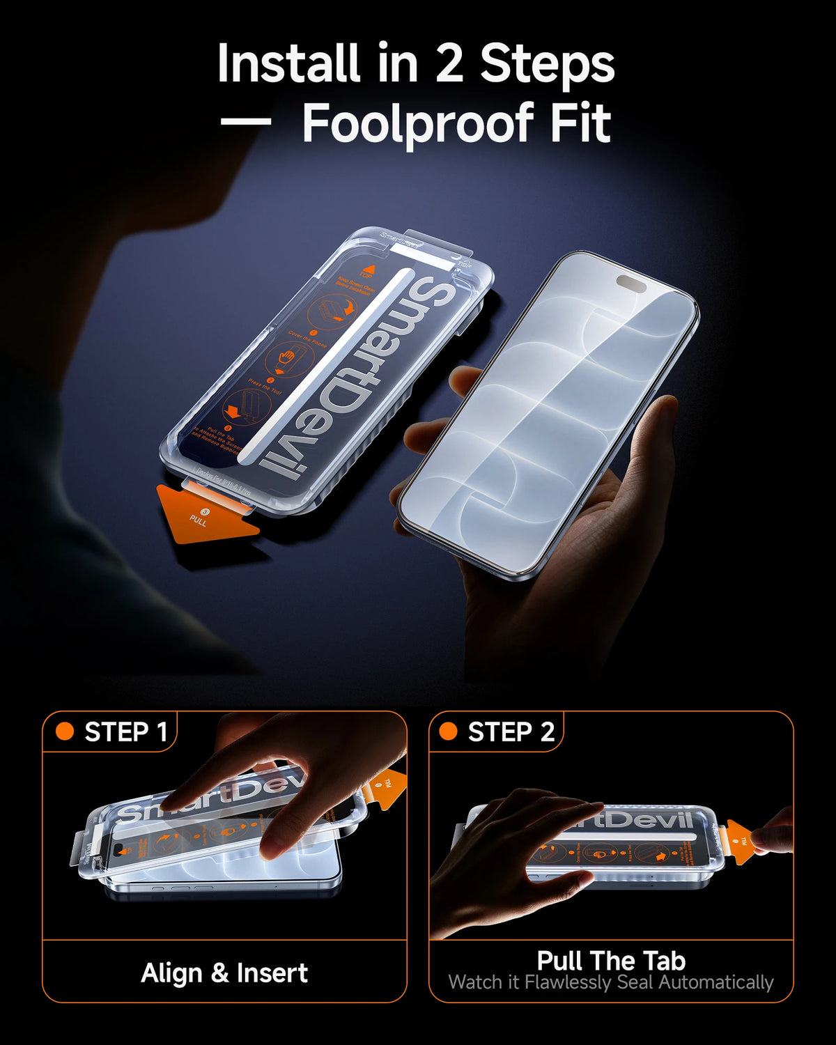 Tempered Glass Screen Protector with Auto-Seal Installation for iPhone 17 Series