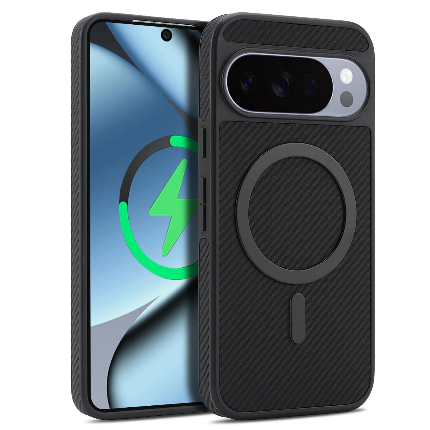 Carbon Fiber Magnetic Leather Case for Google Pixel 10 Series