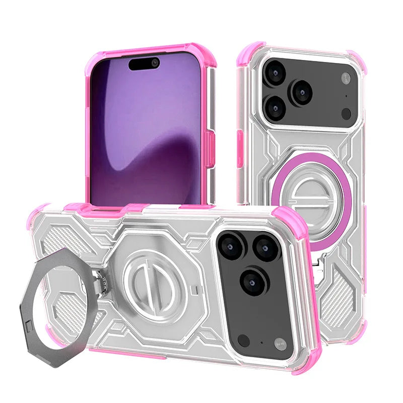 Shockproof Magnetic Case for iPhone 17 Series with 360° Rotating Ring Holder