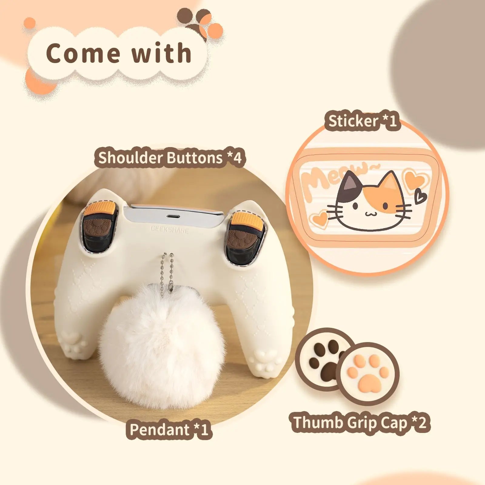 Calico Cat Silicone Case for PlayStation 5 Controller