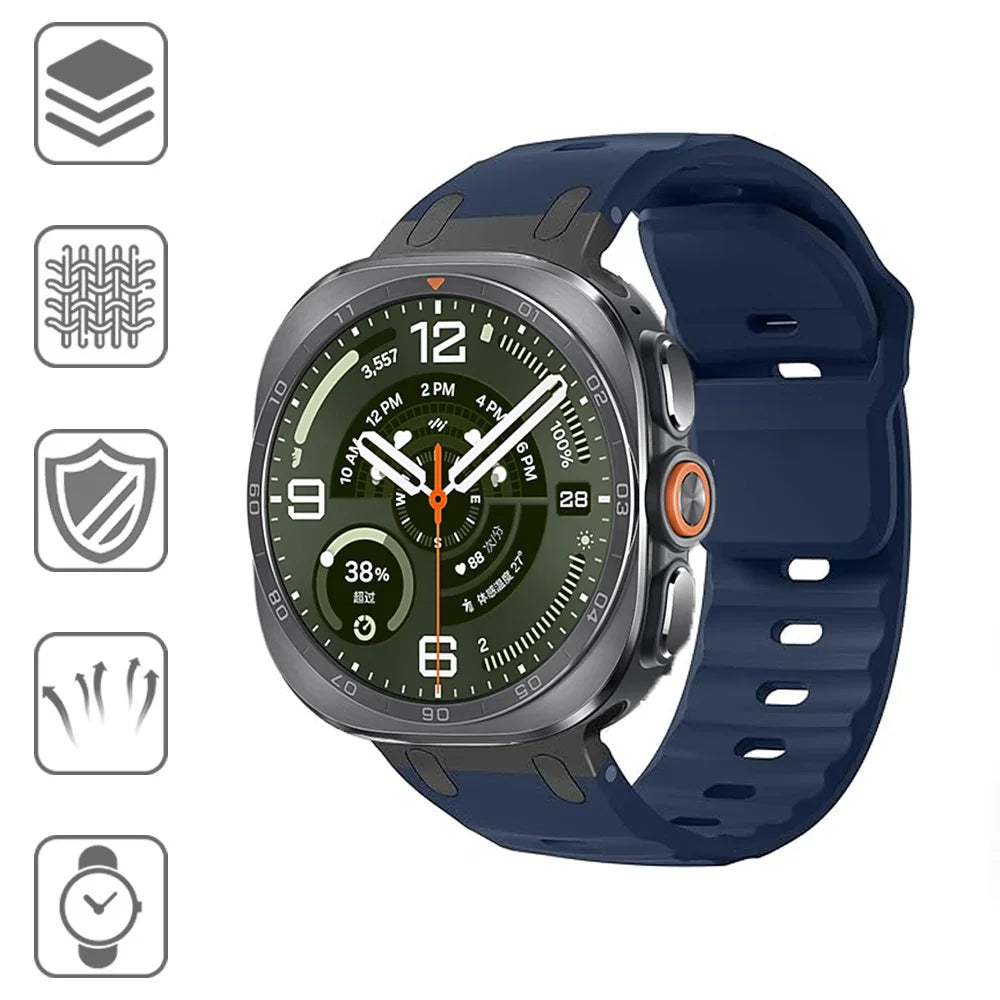 Perforated Silicone Watch Band for Samsung Galaxy Watch Ultra 2