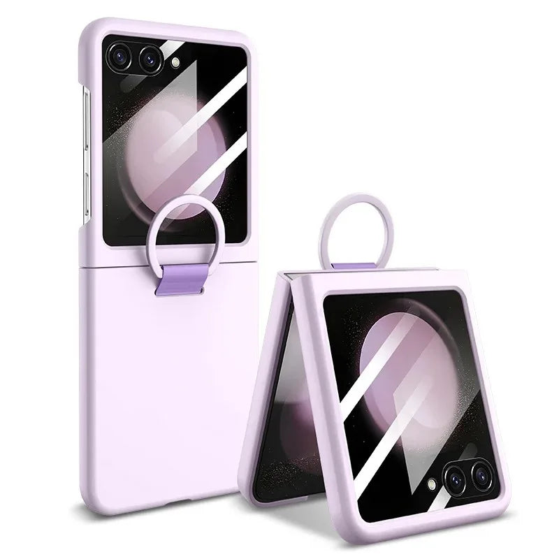 Liquid PC Protective Case with Glass Screen for Samsung Galaxy Z Flip 7