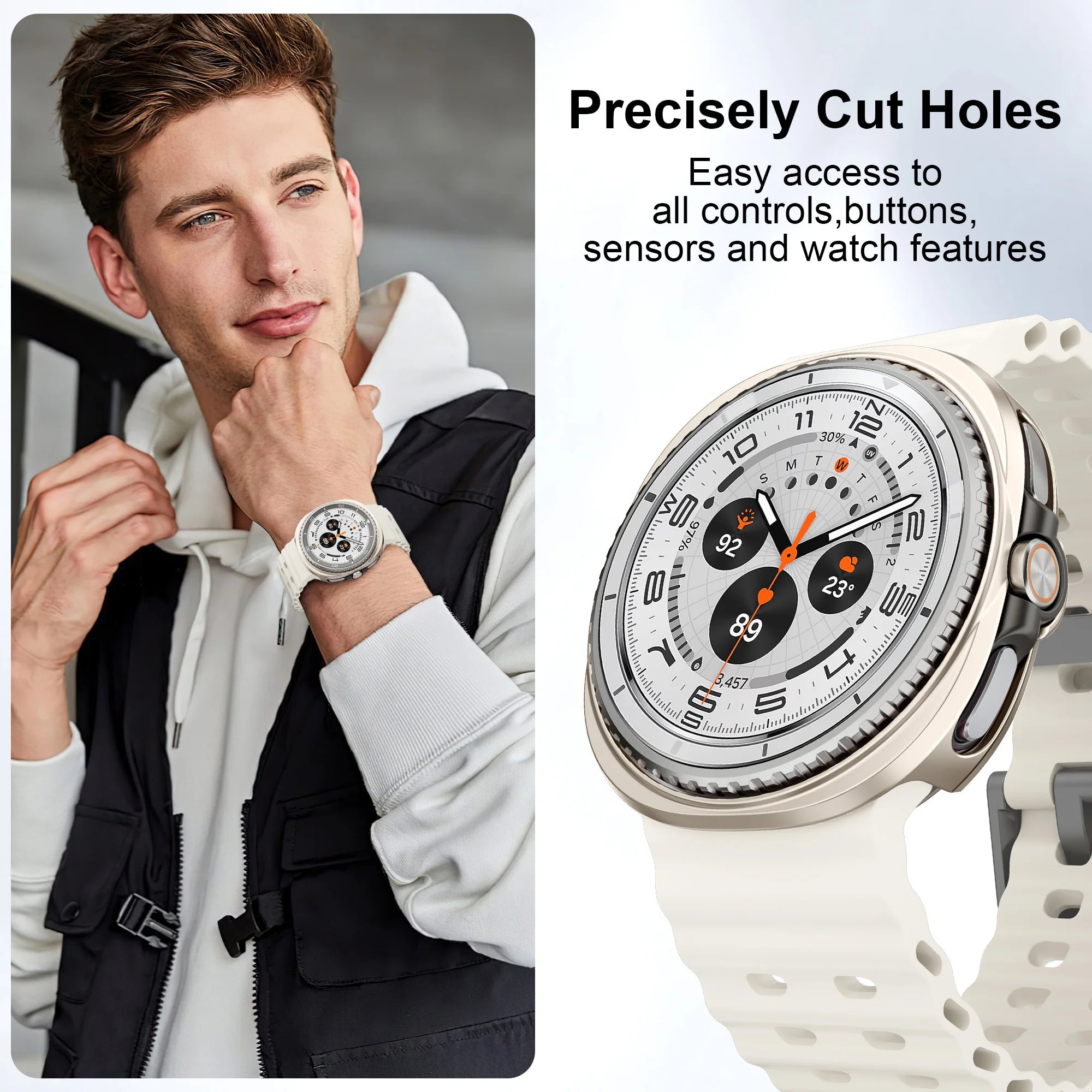 Lightweight PC Bumper Cover for Samsung Galaxy Watch 8 / Galaxy Watch 8 Classic