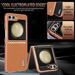 Luxury Carbon Fiber Pattern Phone Case for Samsung Galaxy Z Flip 6