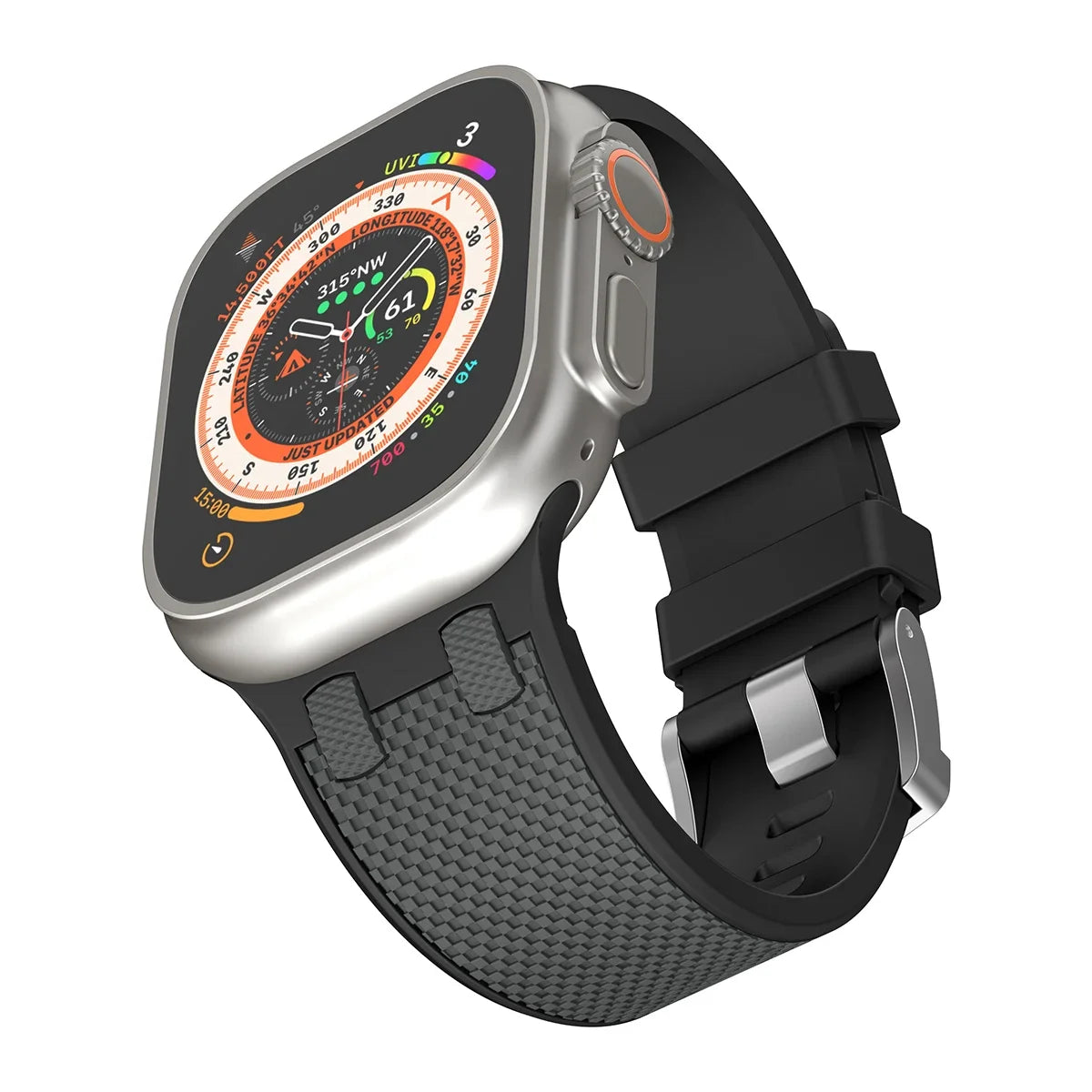 Carbon Fiber Pattern Silicone Sport Strap for Apple Watch