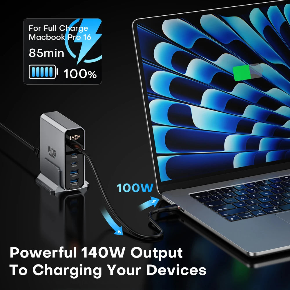 Asometech 140W GaN 5-Port USB Charger