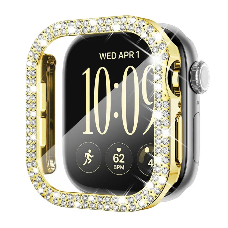 Tempered Glass Screen Protector Case with Polycarbonate Bumper for Apple Watch
