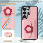 Pebbled Leather Crossbody Strap Case with Card Holder Pocket for Samsung Galaxy S25 Series