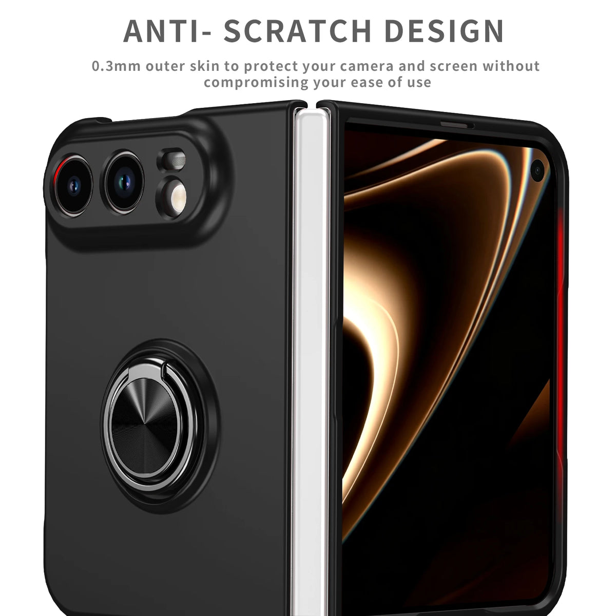 Hard Polycarbonate Case with Dual Rotating Ring Holders for iPhone Duo