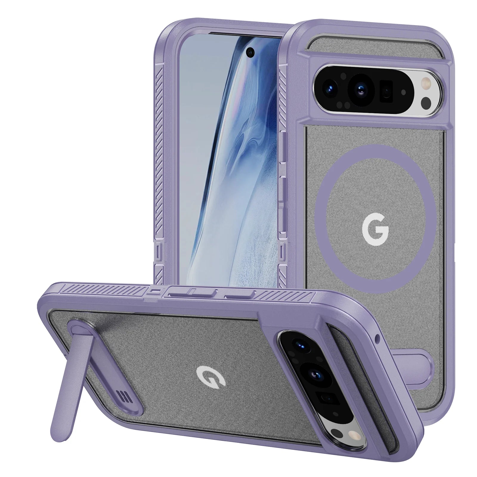 Military-Grade Protective Magnetic Case with Foldable Stand for Google Pixel 9 Series
