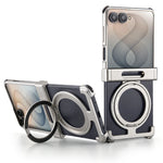 Shock-Absorbing Metal Frame Case with 360° Rotating Ring Kickstand for Samsung Galaxy Z Flip 8