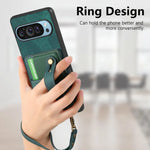 Retro PU Leather Wrist Strap Wallet Case for Google Pixel 9 Series