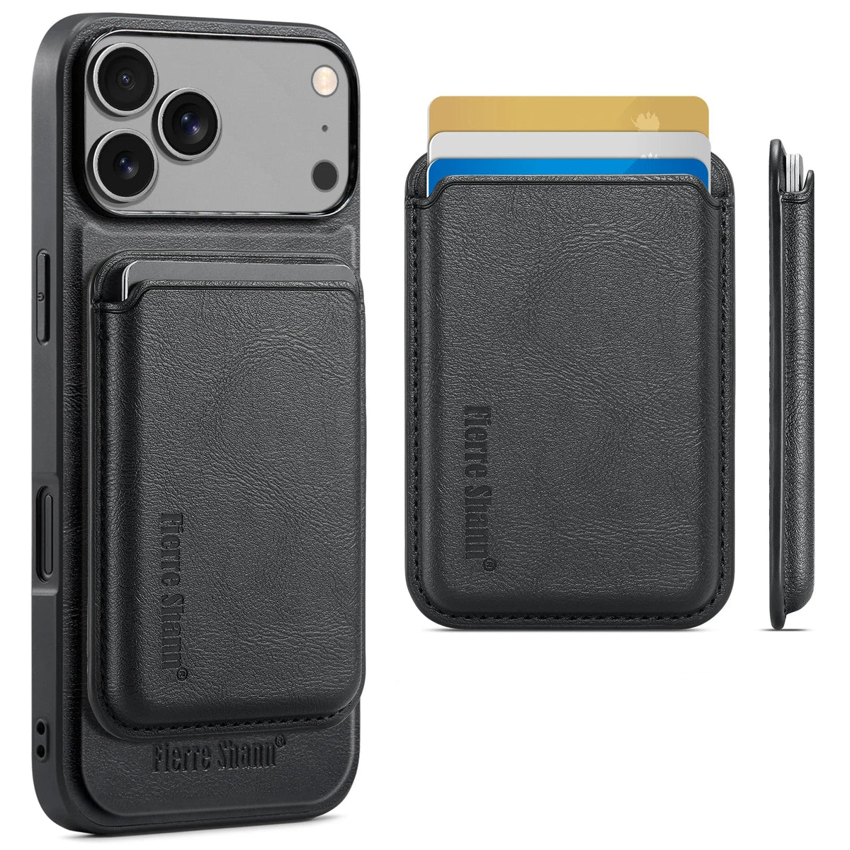Leather MagSafe Case with Detachable 3-Card Holder for iPhone 18 Series