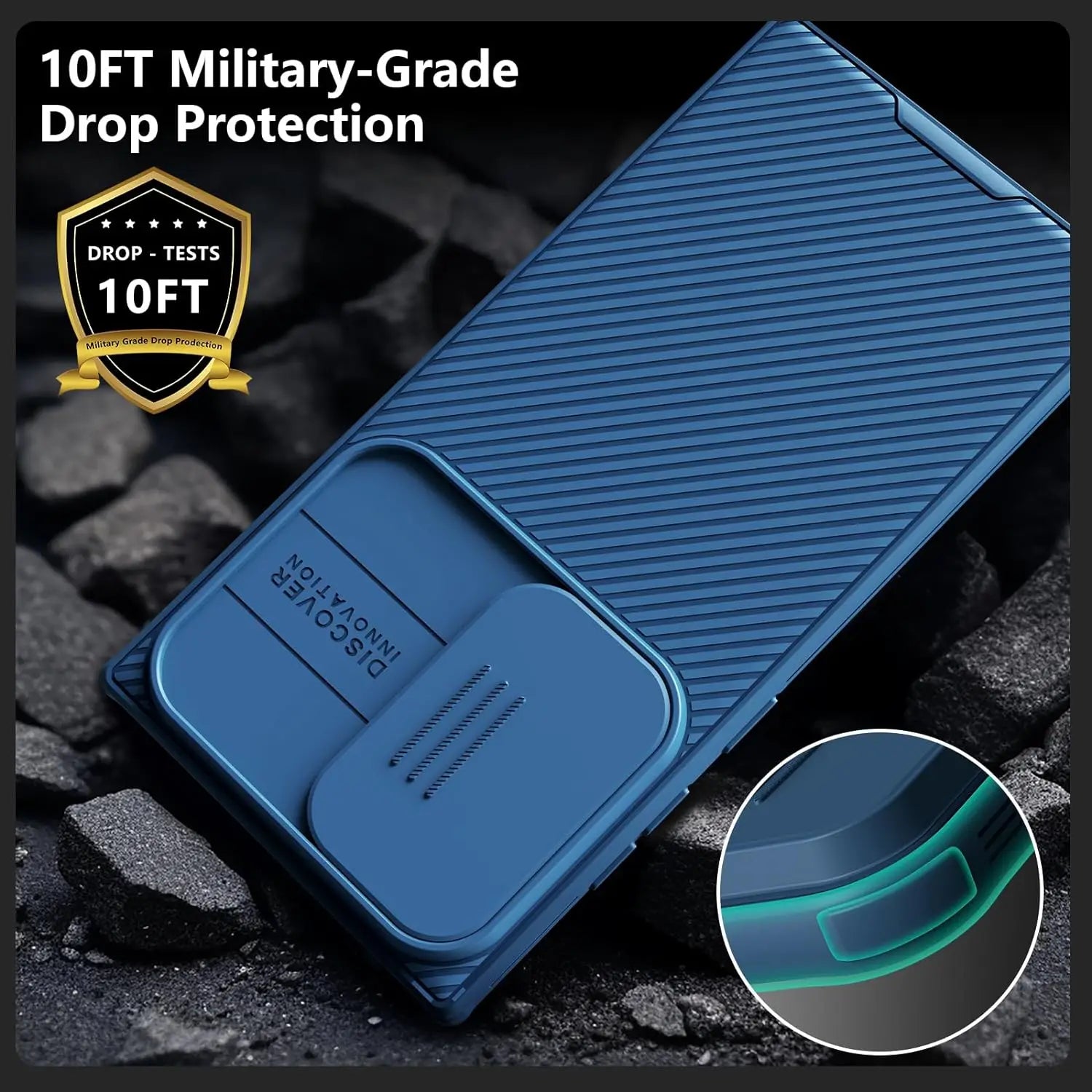 Samsung Galaxy S24 Ultra Phone Case with Slide Camera Cover