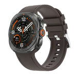 Leather-Like Silicone Watch Band with Ventilation Holes for Samsung Galaxy Watch Ultra 2