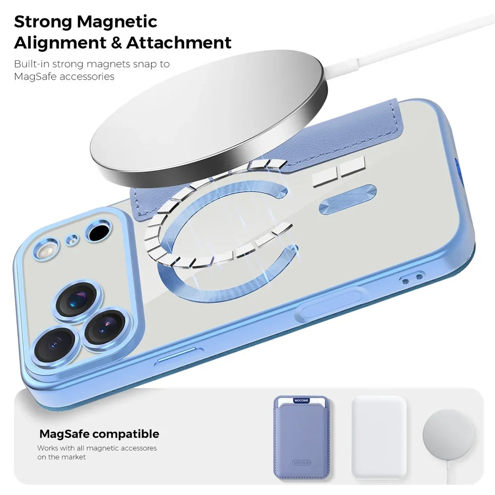 Premium Flip Leather MagSafe Case with Card Pocket for iPhone 17 Series