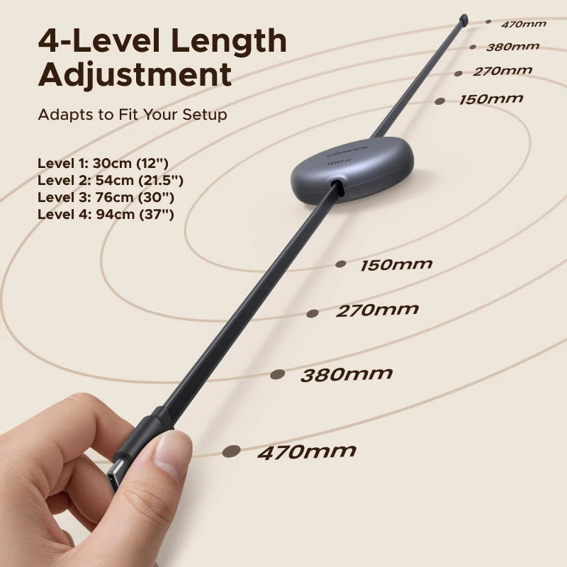 UGREEN 100W USB-C to USB-C PD Retractable Fast Charging Cable