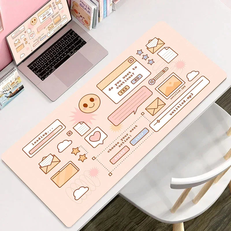 Large Format Vaporwave Kawaii Desk Mouse Pad