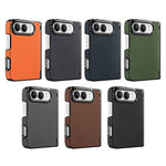 Textured Fabric Hinge Protection Case with Central Axis Reinforcement for iPhone Duo