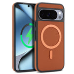 Carbon Fiber Magnetic Leather Case for Google Pixel 9 Series