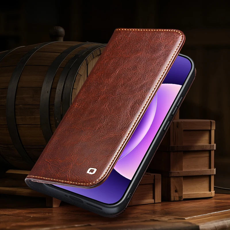 Business Leather Flip Phone Case With Card Slots for Xiaomi 17 Series