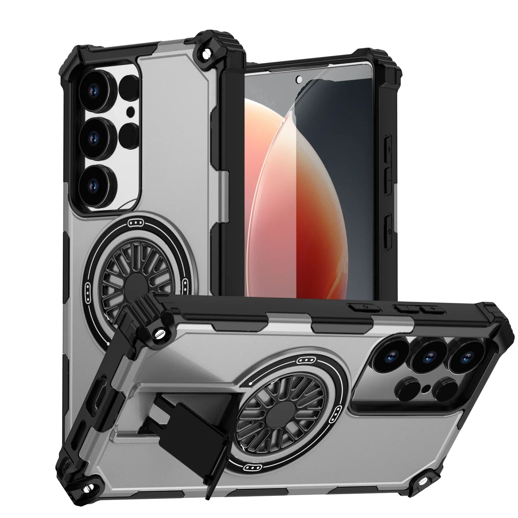 Heavy-Duty Shockproof Magnetic Case with Kickstand for Samsung Galaxy S25 Series
