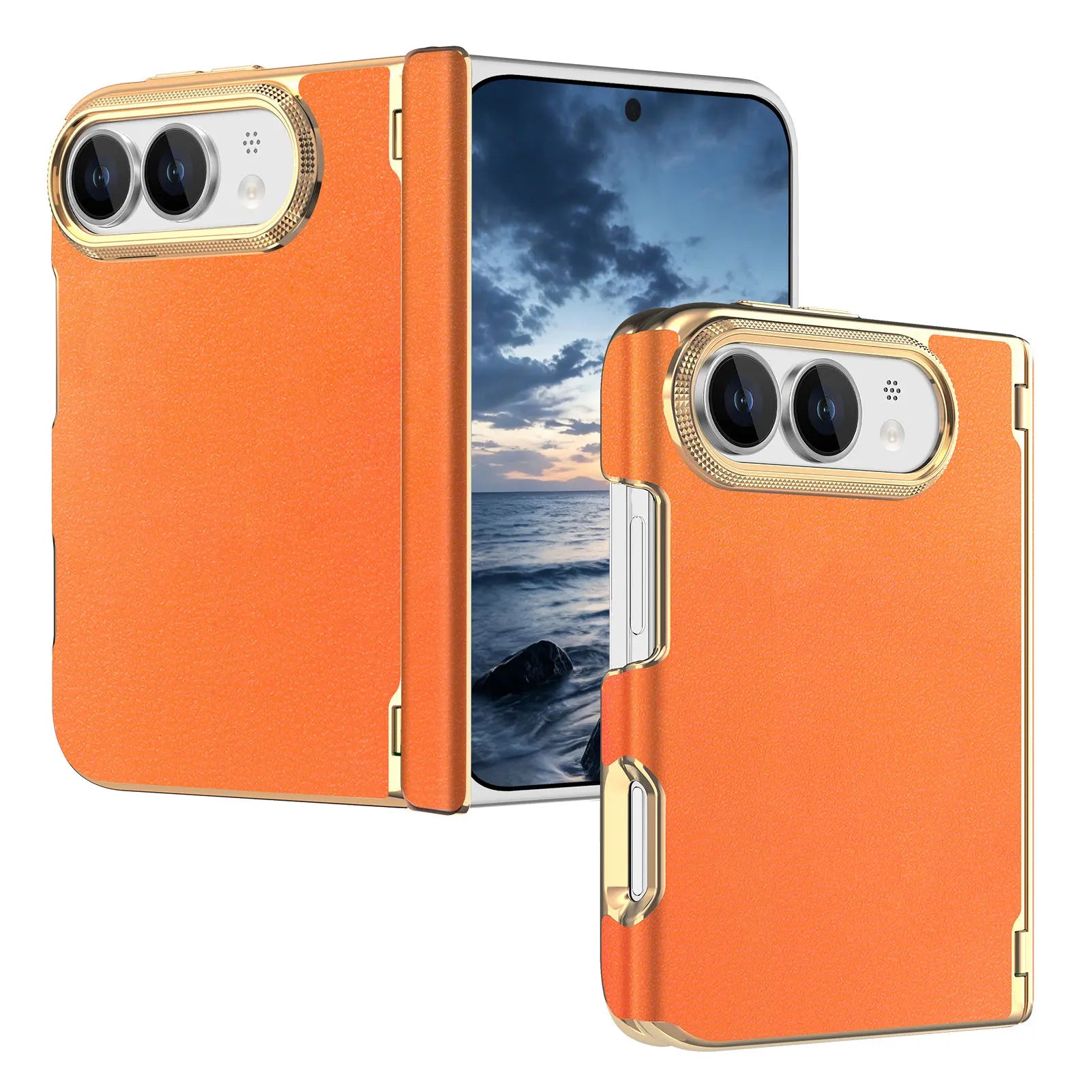 Shockproof Hinge-Reinforced Foldable Case with Lens Protection for iPhone Duo
