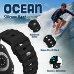 Breathable Perforated Silicone Band with Wave Pattern Grip for Apple Watch