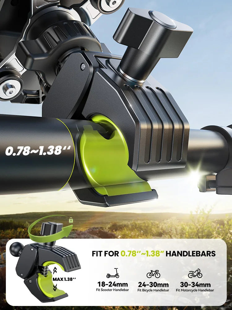 Universal Motorcycle Phone Mount with Shock Absorption Holder