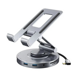 CABLETIME 8-in-1 USB-C Hub Dock with 360° Rotating Stand