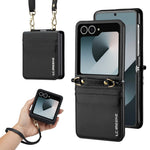 Samsung Galaxy Z Flip 6 Wallet Case with Strap and Card Holder