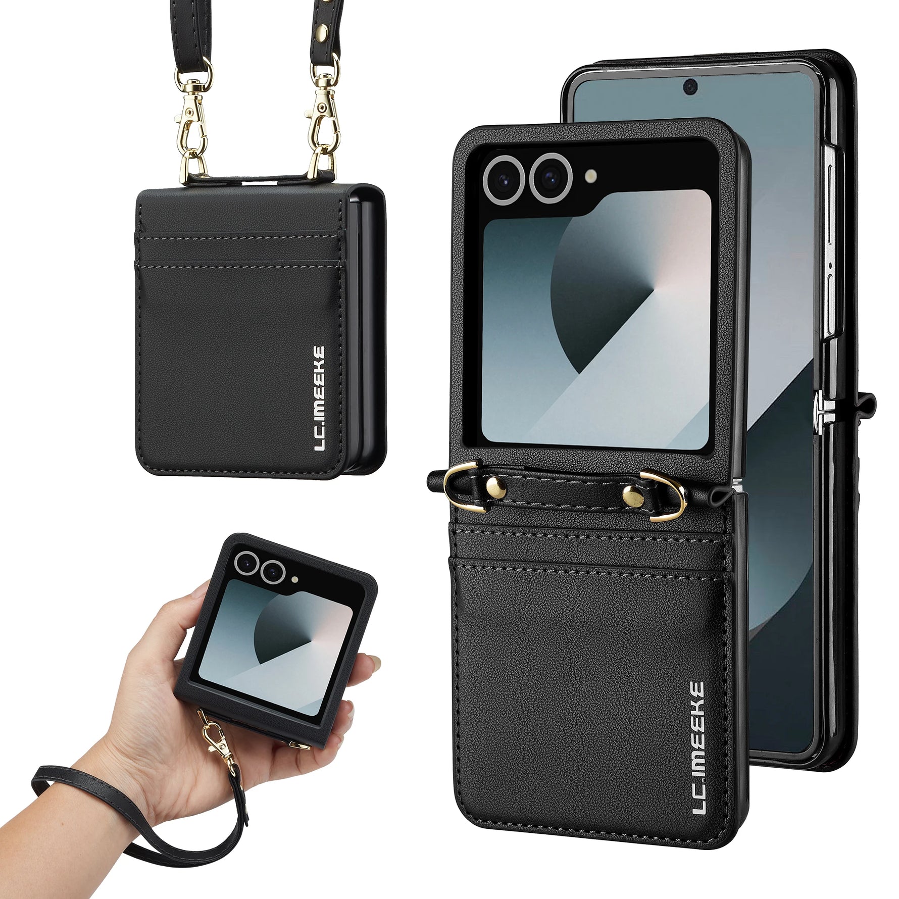 Samsung Galaxy Z Flip 6 Wallet Case with Strap and Card Holder