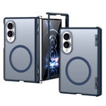 Transparent Shockproof Hinge Protection Case with Magnetic Ring Stand Compatibility for Samsung Galaxy Z Fold 8
