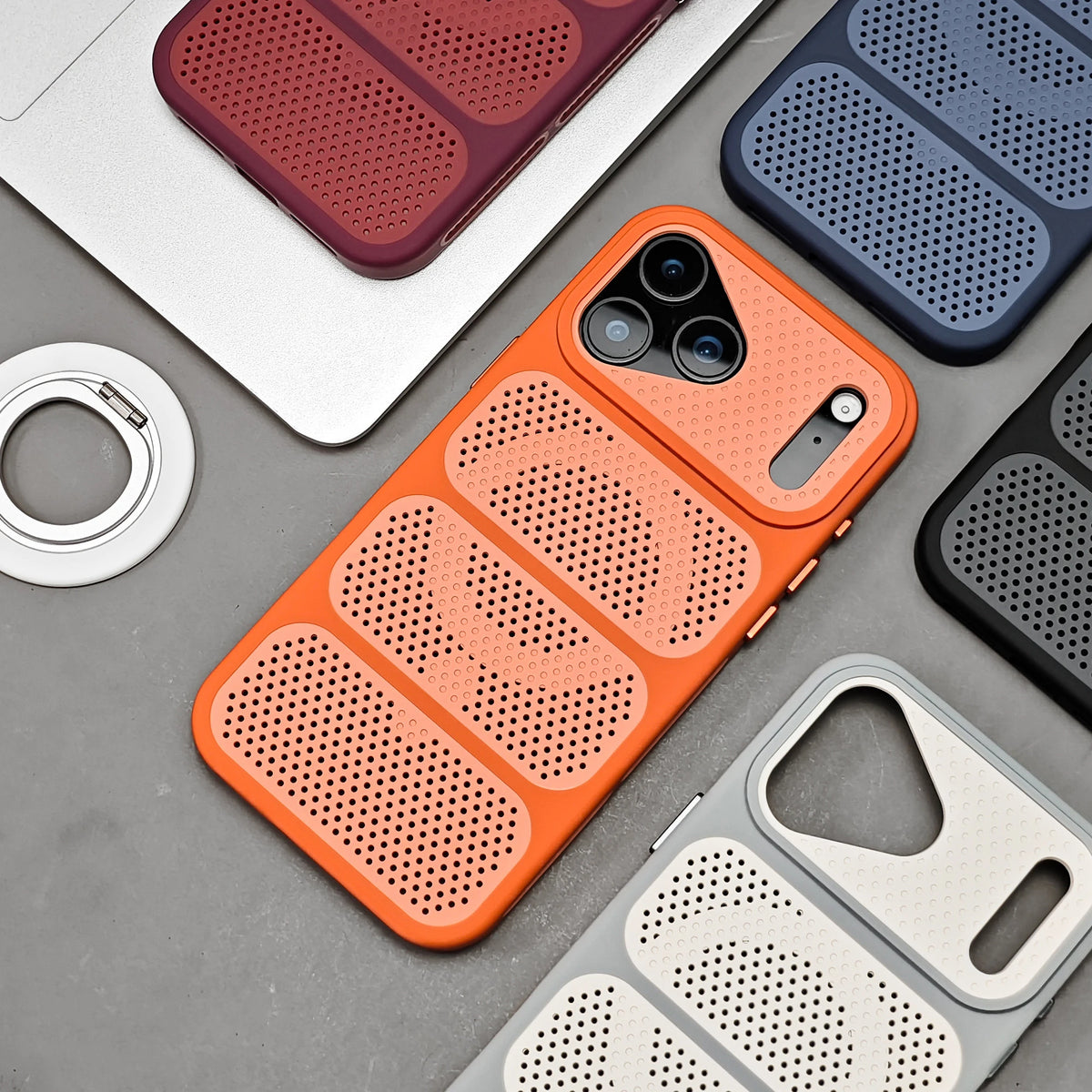 Heat Dissipation Perforated Hollow Bumper Case with Raised Camera Protection for iPhone 18 Series