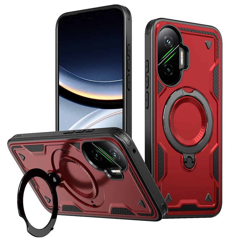 Xiaomi POCO F7 5G Military-Grade Case with 360° Magnetic Ring Stand