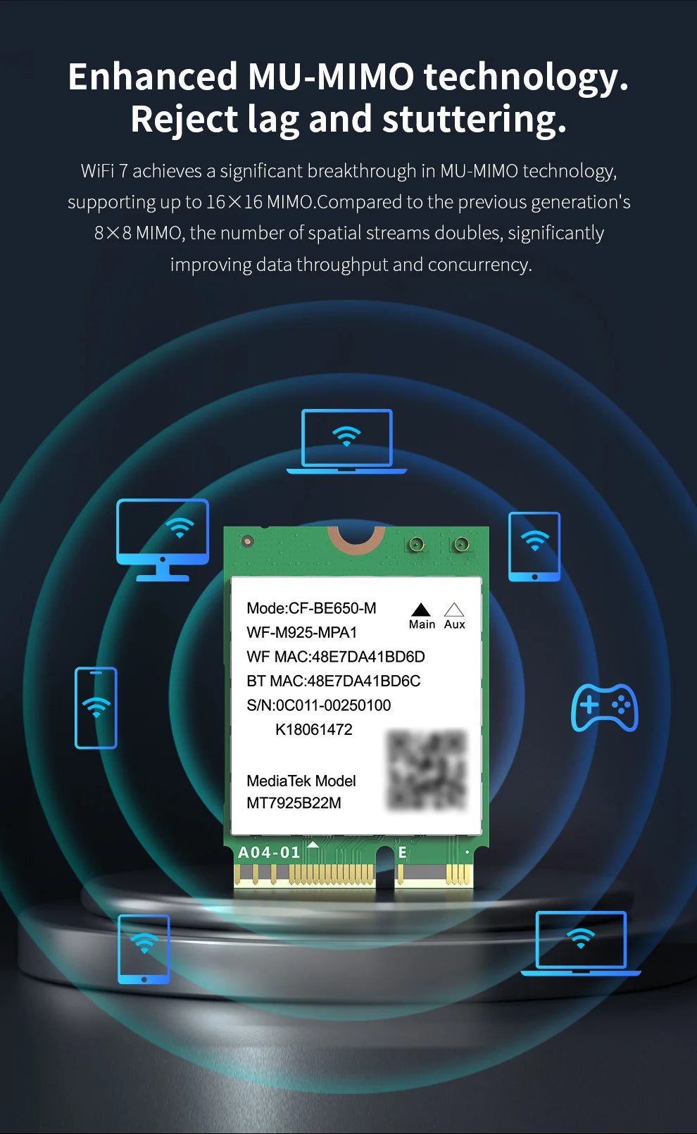 COMFAST CF-BE6500-M WiFi 7 M.2 Laptop Card