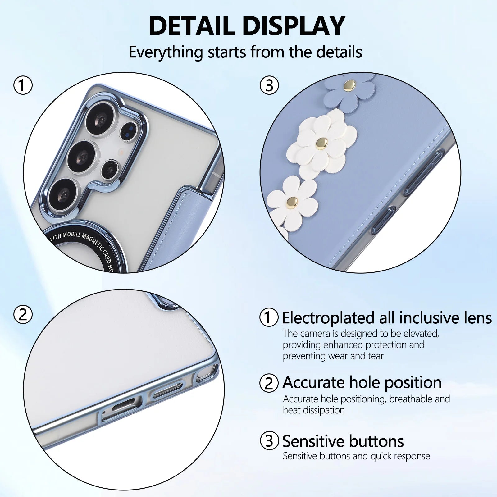 Samsung Galaxy S26 Series 3D Floral Magnetic Leather Case