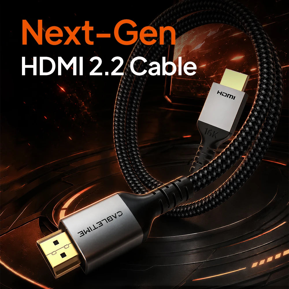 CABLETIME HDMI 2.2 Cable 16K 96Gbps with 4K@480Hz Support