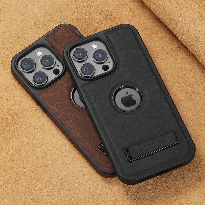 Lichee Pattern PU Leather Kickstand Case for iPhone 14 Series