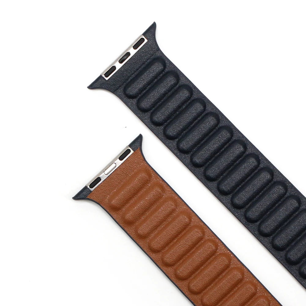 Magnetic Leather Link Band for Apple Watch