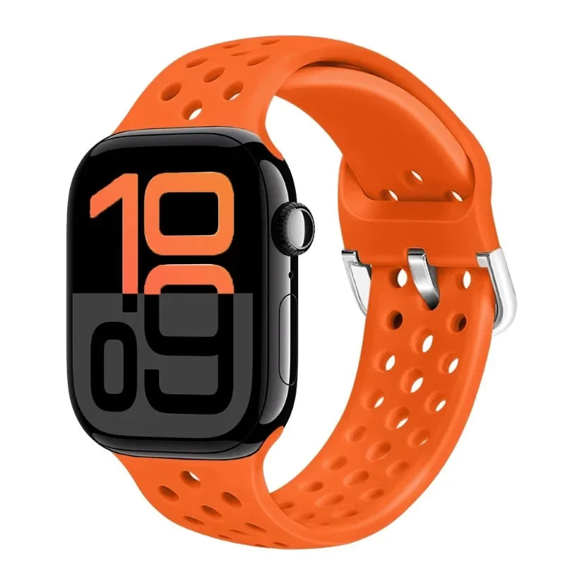 Perforated Silicone Band with Ventilation Holes for Apple Watch